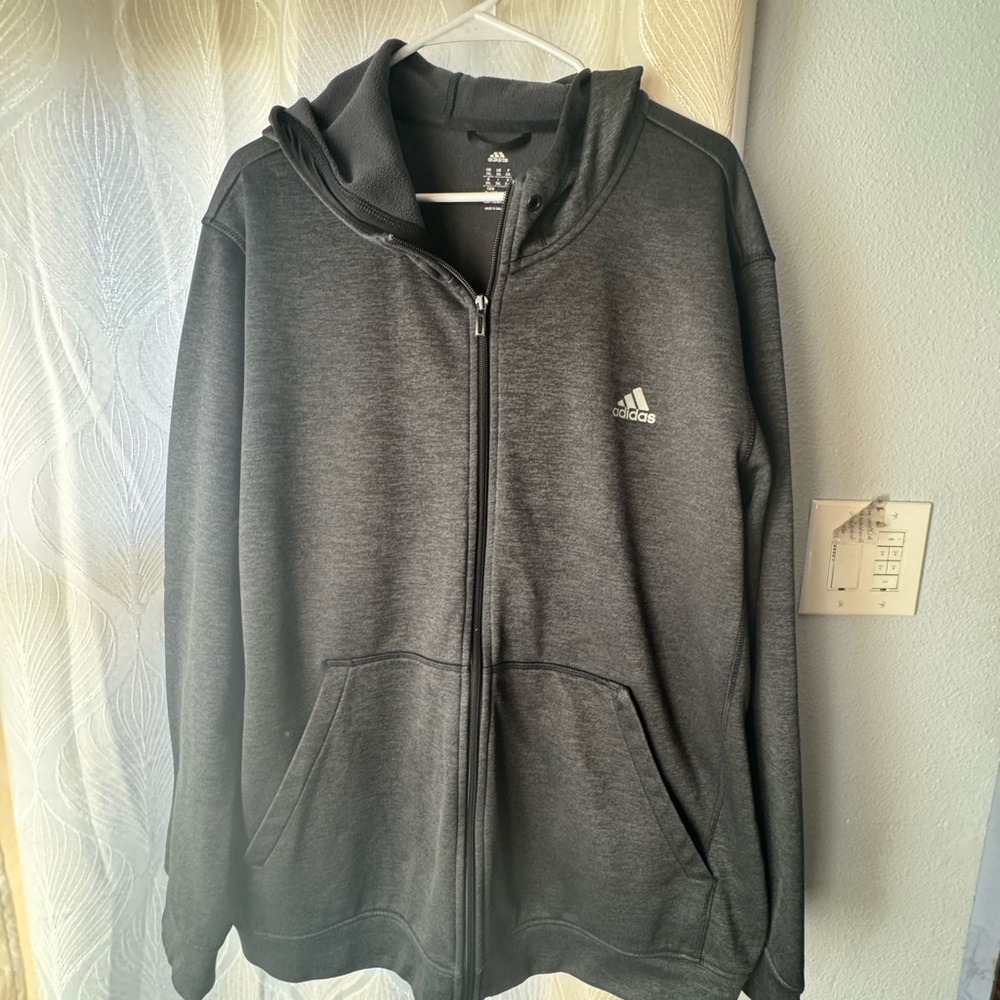 Adidas Men's Charcoal Zip-Up Sweater